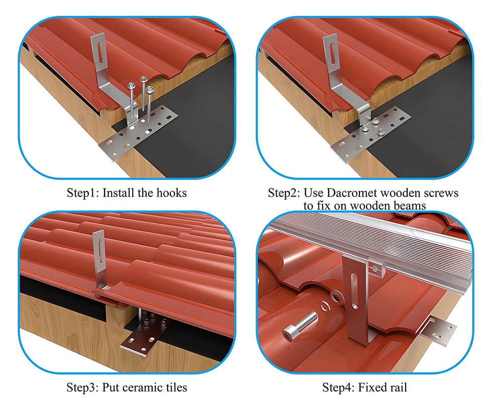 Solar Panel Tile Roof Hook Kits