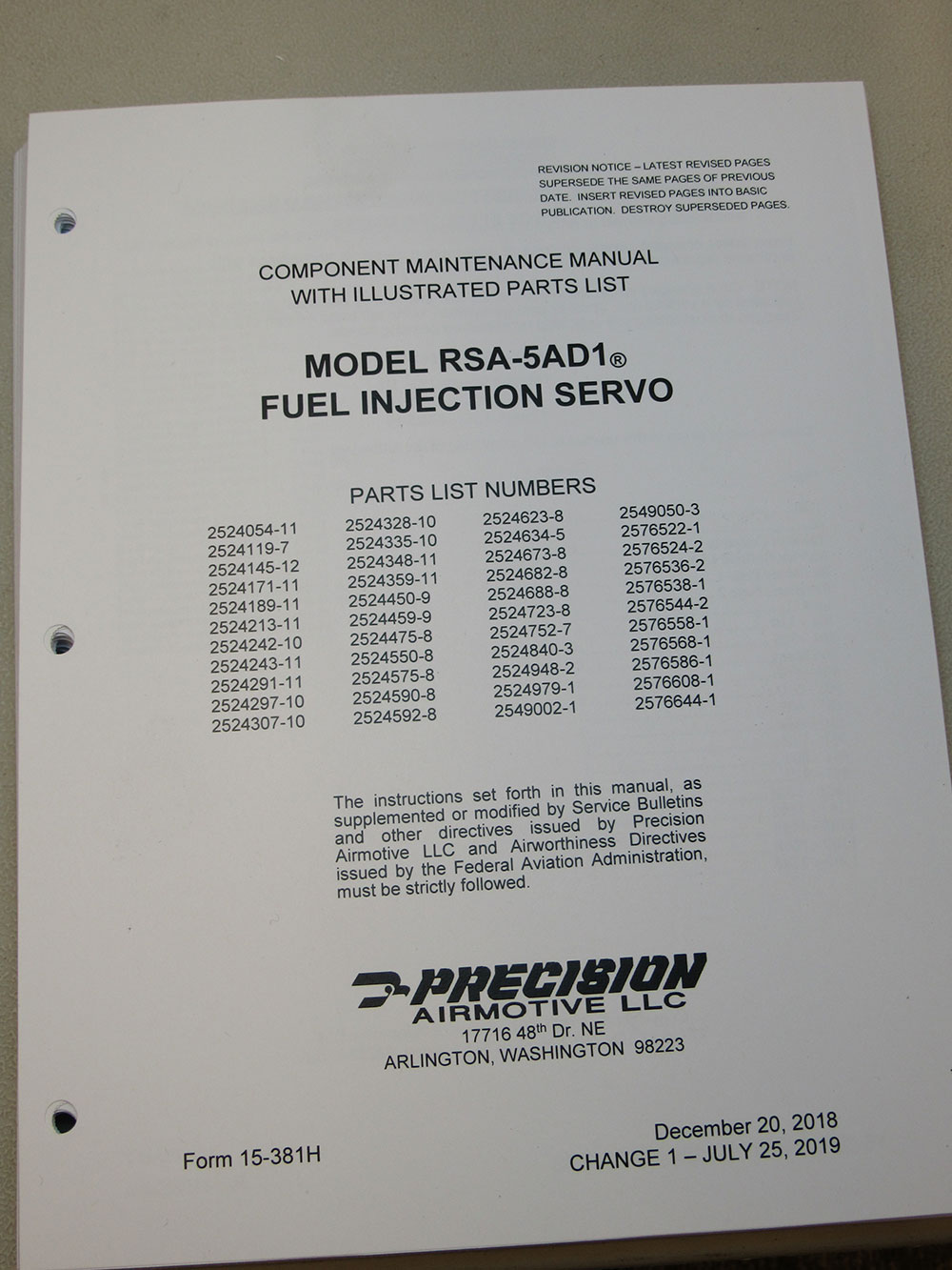 MANUAL, RSA-5AD1®, OVERHAUL