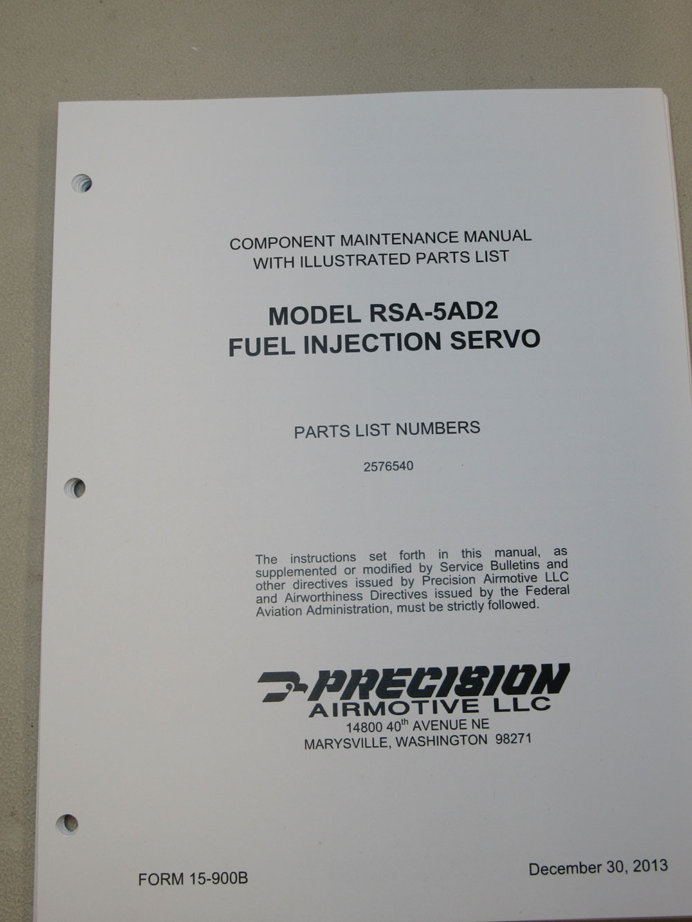 MANUAL, RSA-5AD2® - 15-900