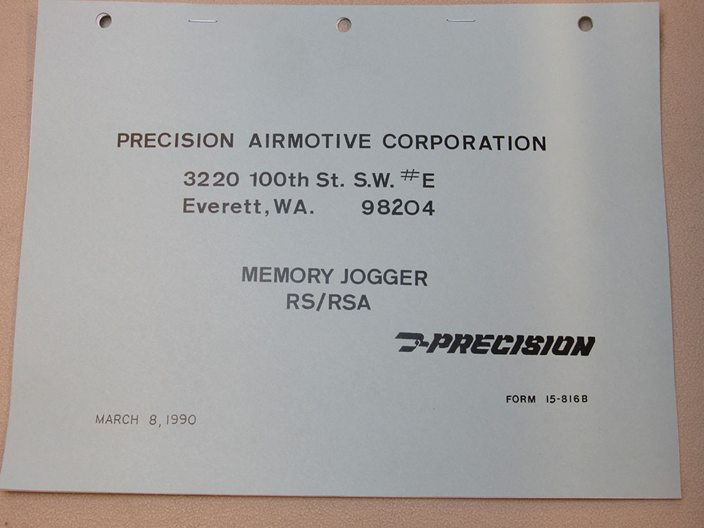 MANUAL, RSA MEMORY JOGGER