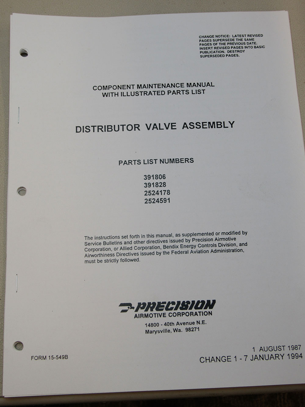 MANUAL, DIST VALVE