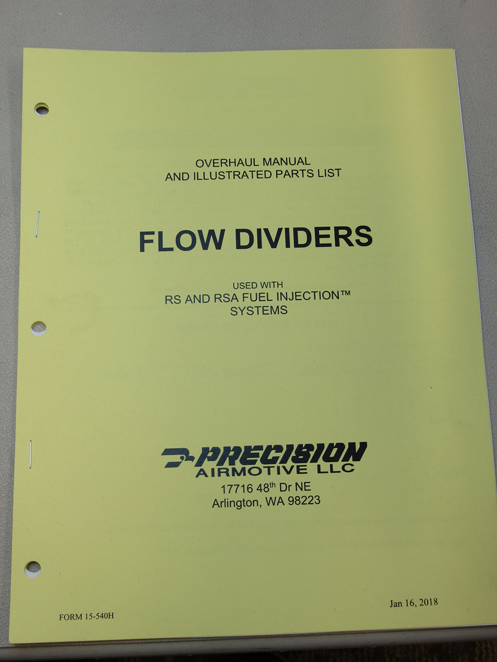 MANUAL, FLOW DIVIDER