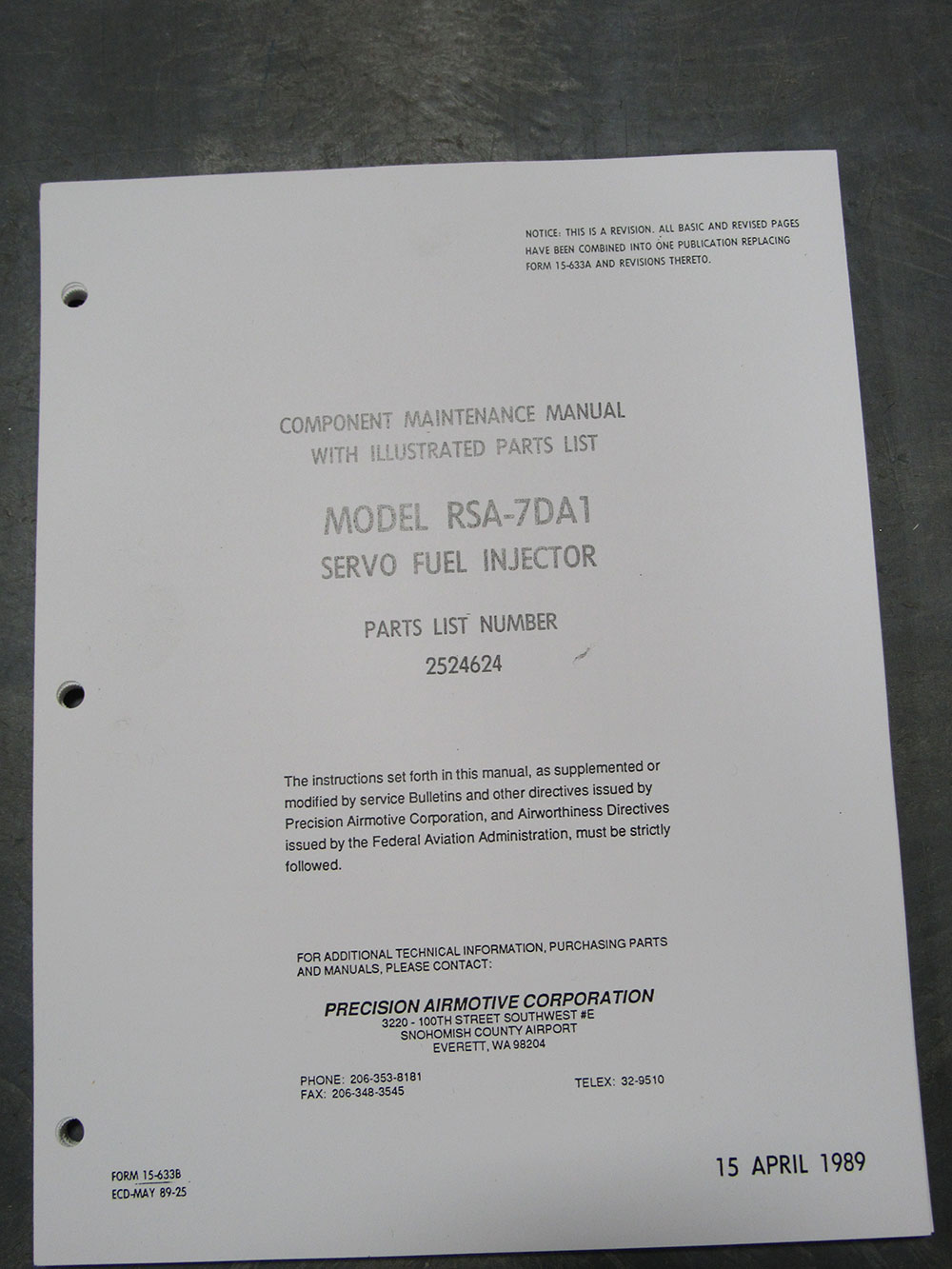 MANUAL, RSA-7DA1®, OVERHAUL