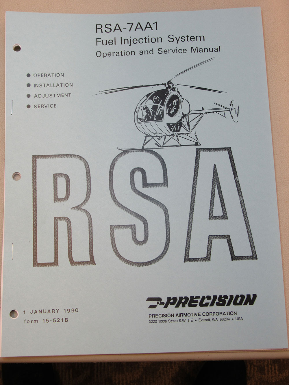MANUAL, RSA-7AA1®, OPS & SERVICE