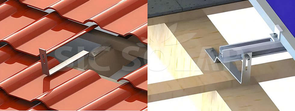 Steel Solar Mounting Tile Roof Hook