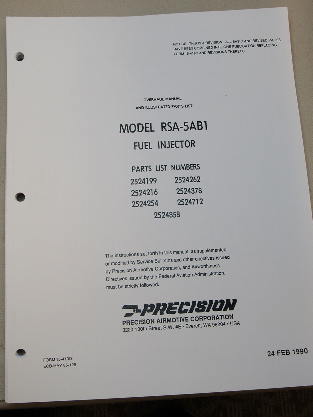 MANUAL, RSA-5AB1®, OVERHAUL